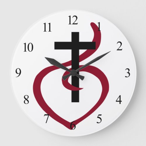 Simple Christian Cross Large Clock