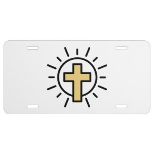 Simple Christian Cross License Plate