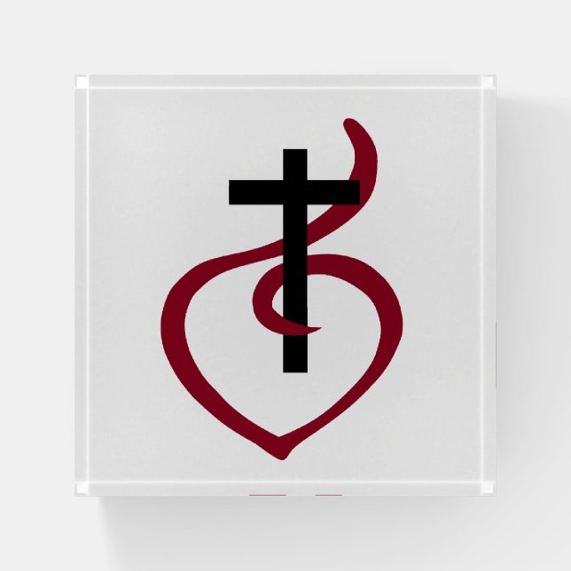 Simple Christian Cross Paperweight (Front)