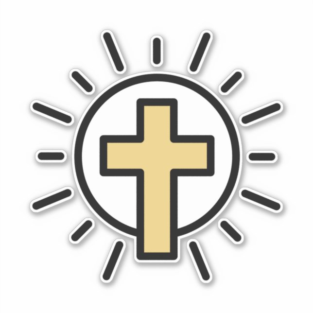 Simple Christian Cross Sticker (Front)