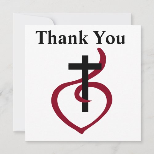 Simple Christian Cross Thank You Card