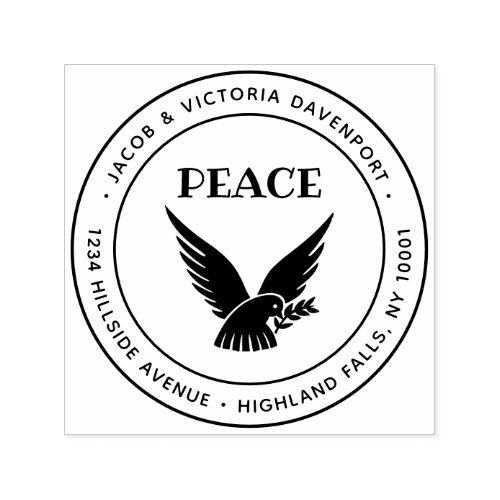 Simple Christian Dove  Peace Return Address Self_inking Stamp