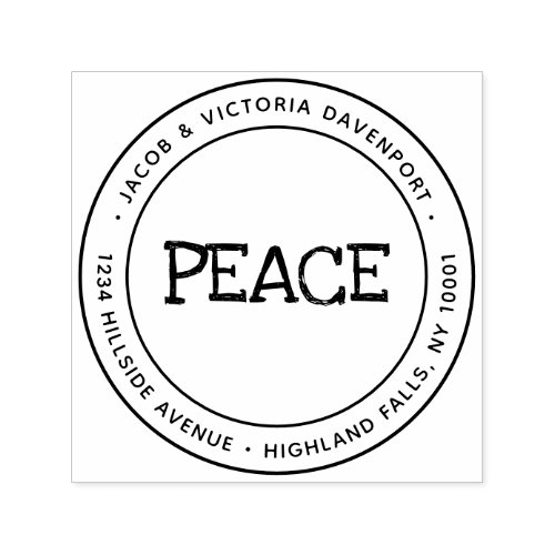 Simple Christian Peace Return Address Self_inking  Self_inking Stamp