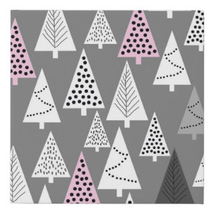 Simple Christmas: Abstract Tree Pattern Faux Canvas Print