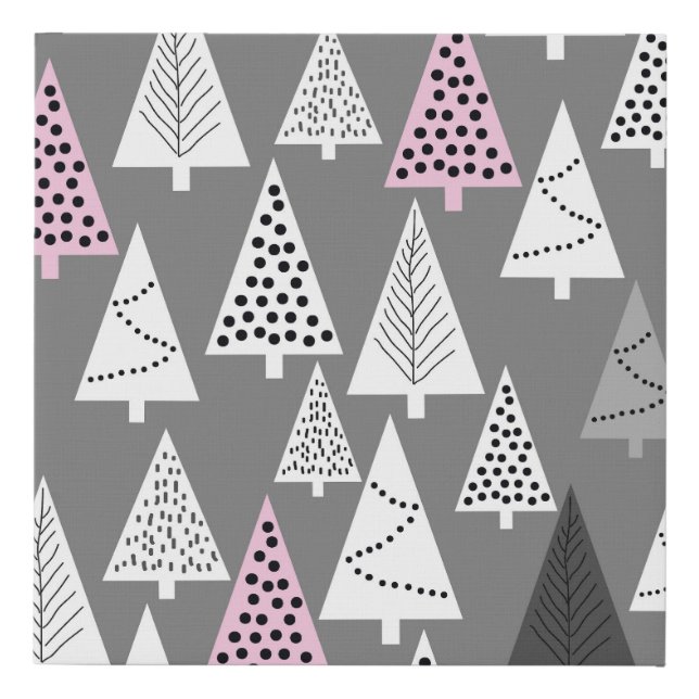 Simple Christmas: Abstract Tree Pattern Faux Canvas Print (Front)