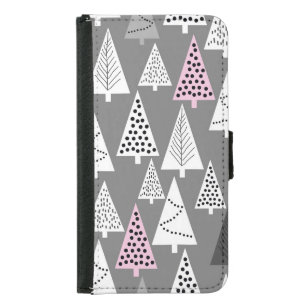 Simple Christmas: Abstract Tree Pattern Samsung Galaxy S5 Wallet Case