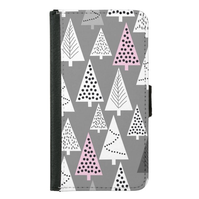 Simple Christmas: Abstract Tree Pattern Samsung Galaxy Wallet Case (Front)