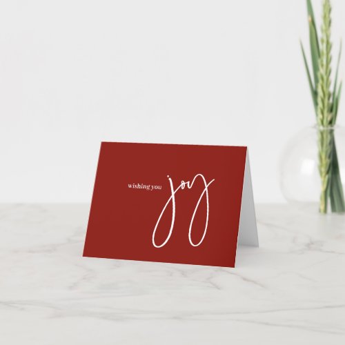 Simple Christmas Business Logo Red White Script Holiday Card