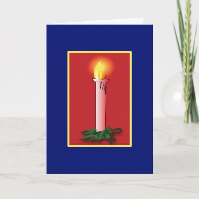 Simple Christmas Candle - A Card (Front)