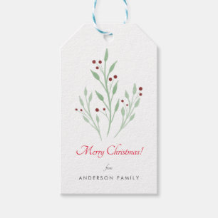 Simple Christmas Cherry Holidays Gift Tags