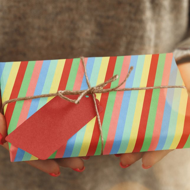 Simple Christmas Colorful Stripes Tissue Paper (Christmas holiday tissue paper. )