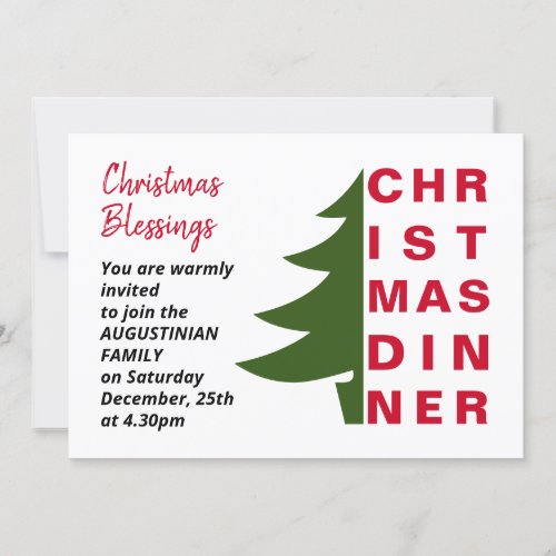 Simple Christmas Dinner Invitation