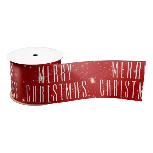 Simple Christmas Editable Greeting Red White Satin Ribbon