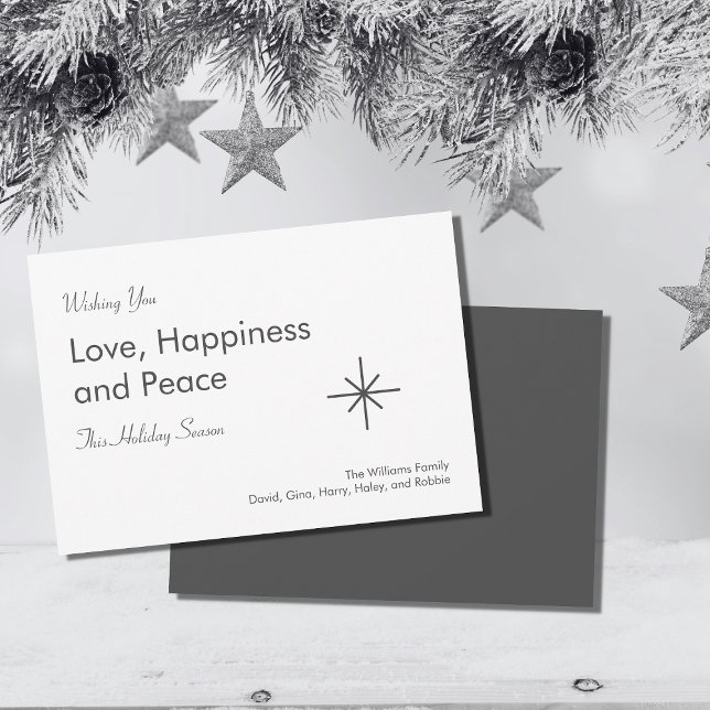 Simple Christmas Family Classic Gray  Holiday Card (Creator Uploaded)