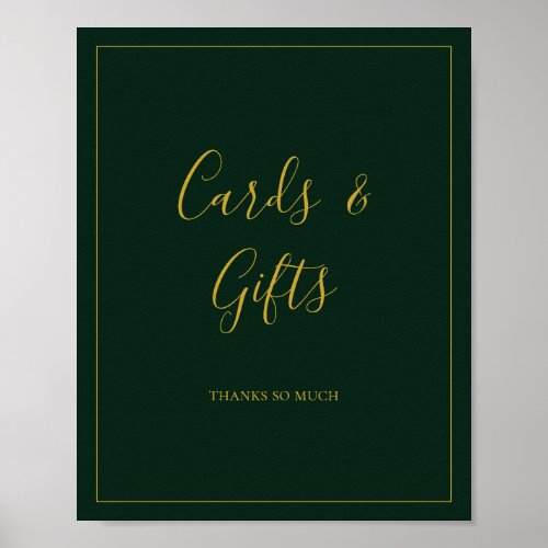 Simple Christmas  Green Cards and Gifts Sign