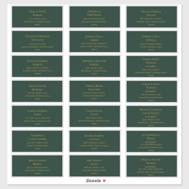Simple Christmas Green | Guest Address Labels (Sheet)