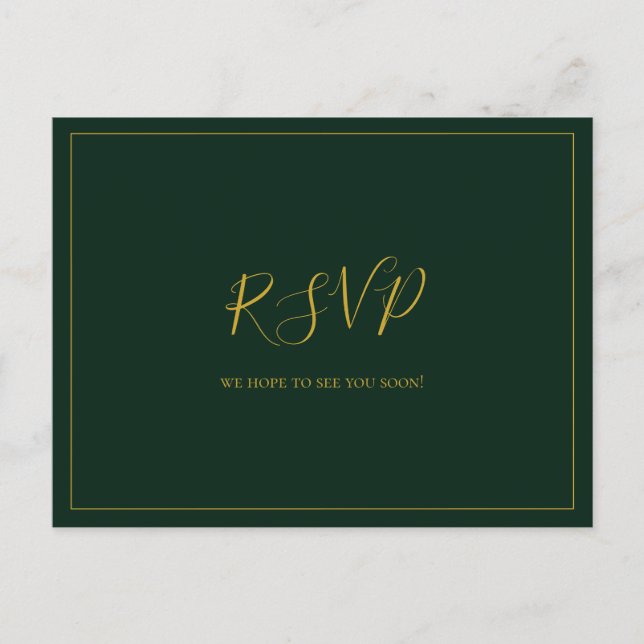 Simple Christmas Green Song Request RSVP Postcard (Front)