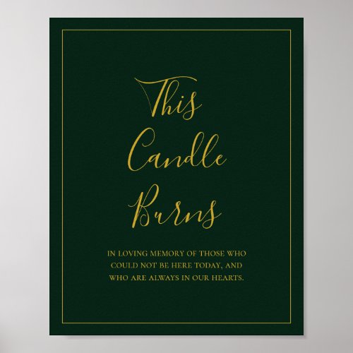 Simple Christmas  Green This Candle Burns Sign