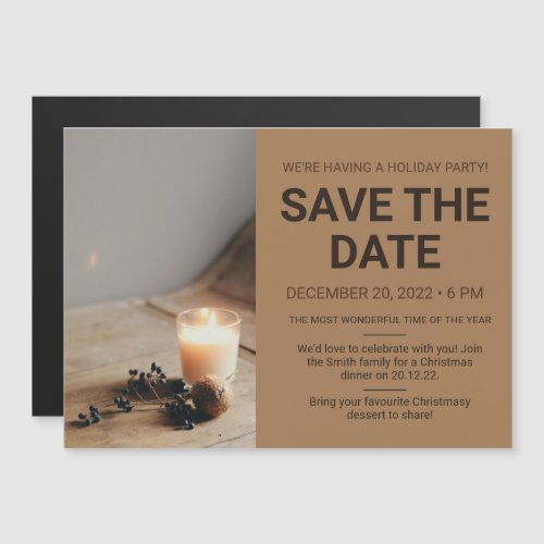 Simple Christmas Holiday Party Save The Date Magnetic Invitation