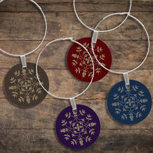 Simple Christmas Holiday Silver Winter Snowflake  Wine Charm