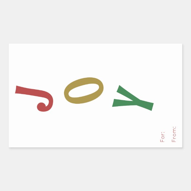 Simple Christmas Joy For From Gift Sticker (Front)