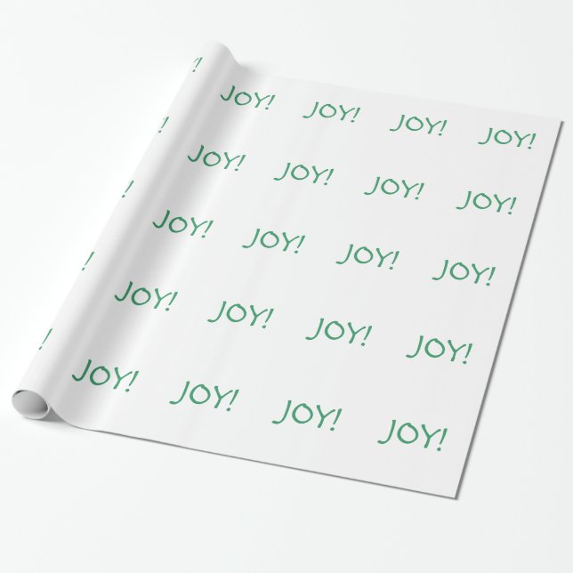 Simple Christmas Joy Holiday Green Font Wrapping Paper (Unrolled)