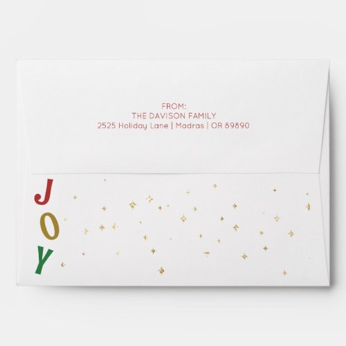 Simple Christmas Joy Holiday Mailing Envelope