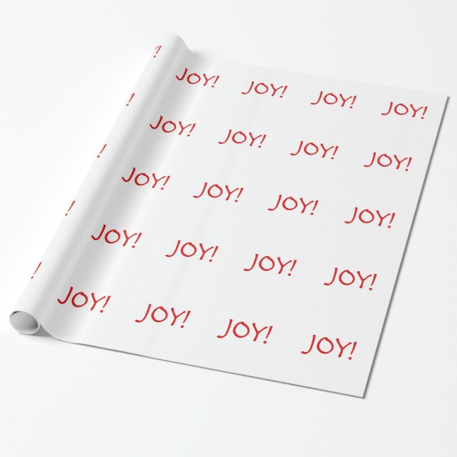Simple Christmas Joy Holiday Red Font Wrapping Paper (Unrolled)