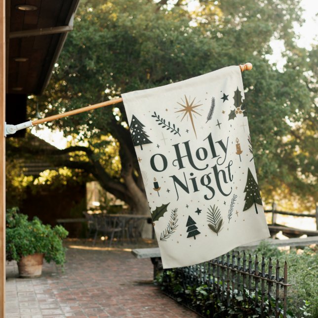 Simple Christmas O Holy Night House Flag (In SItu)