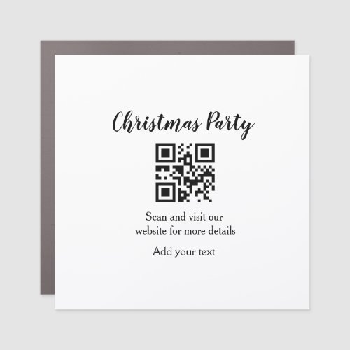 Simple christmas party website barcode QR add name Car Magnet