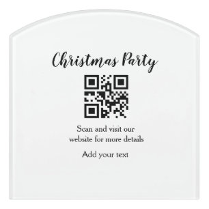 Simple christmas party website barcode QR add name Door Sign