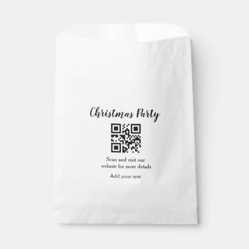 Simple christmas party website barcode QR add name Favor Bag