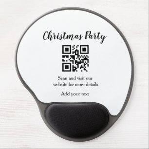 Simple christmas party website barcode QR add name Gel Mouse Pad