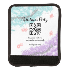Simple christmas party website barcode QR add name Luggage Handle Wrap