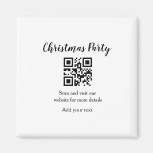 Simple christmas party website barcode QR add name Magnet