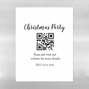 Simple christmas party website barcode QR add name Magnetic Dry Erase Sheet