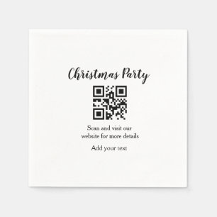Simple christmas party website barcode QR add name Napkins