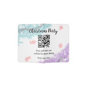 Simple christmas party website barcode QR add name Passport Holder