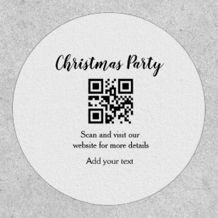 Simple christmas party website barcode QR add name Patch