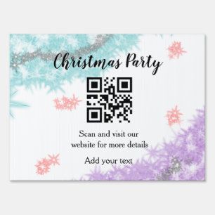 Simple christmas party website barcode QR add name Sign
