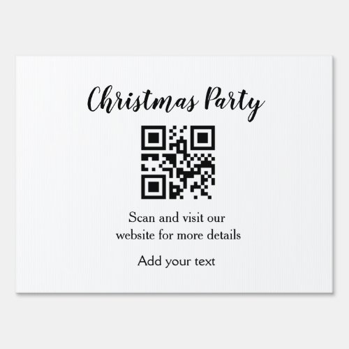 Simple christmas party website barcode QR add name Sign