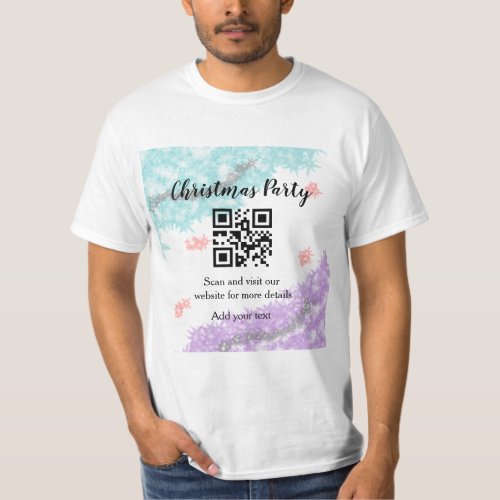 Simple christmas party website barcode QR add name T_Shirt