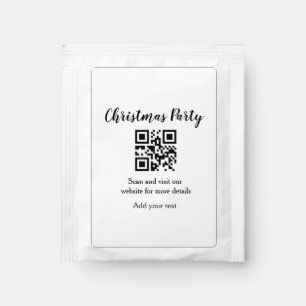 Simple christmas party website barcode QR add name Tea Bag Drink Mix