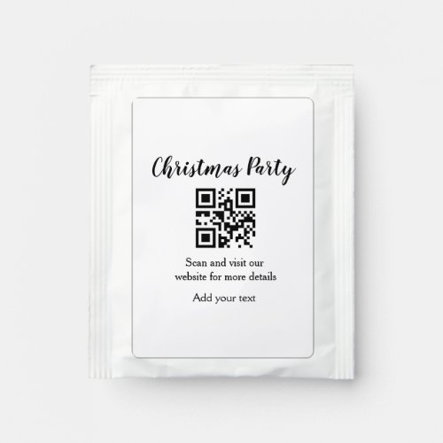 Simple christmas party website barcode QR add name Tea Bag Drink Mix