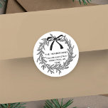 Simple Christmas Pine Wreath Return Address Classic Round Sticker<br><div class="desc">For more advanced customization of this design,  please click the BLUE DESIGN TOOL BUTTON above!</div>