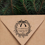 Simple Christmas Pine Wreath Return Address Rubber Stamp<br><div class="desc">For more advanced customization of this design, please click the BLUE DESIGN TOOL BUTTON above!</div>