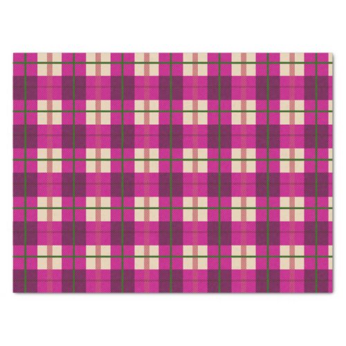Simple Christmas Plaid Pink Purple Checkered   Tissue Paper