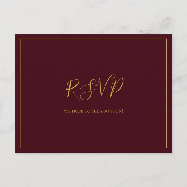 Simple Christmas | Red Menu Choice RSVP Postcard (Front)