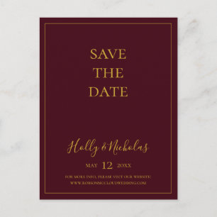 Simple Christmas   Red Save The Date Postcard