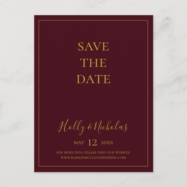 Simple Christmas | Red Save The Date Postcard (Front)